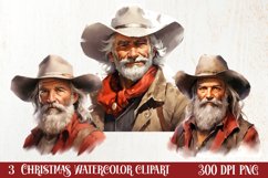 Western Christmas Watercolor Clipart Product Image 1