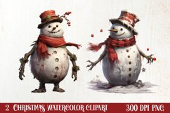 Western Christmas Watercolor Clipart Product Image 1