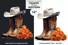 Floral Cowgirl boots PNG Clipart - Western Hat Product Image 1