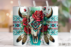 Bull Skull Tumbler Wrap Sublimation, Cow Skull Tumbler Wrap Product Image 1