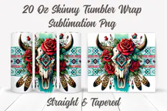 Bull Skull Tumbler Wrap Sublimation, Cow Skull Tumbler Wrap Product Image 2