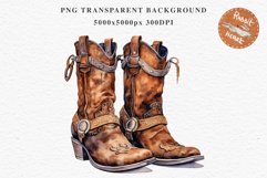 Western Cowboy Boots Wild West Clipart Decoration Vintage Art Image Watercolor Transparent Print illustration sublimation creepy printable digital  watercolor Western Cowboy Boots, Wild West clipart, cowboy, vintage american decoration art image