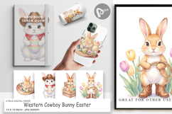 Western Cowboy Bunny Easter Digital Paper Product Image 1