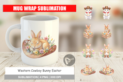 Western Cowboy Bunny Easter Mug Wrap Product Image 1