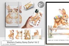 Western Cowboy Bunny Easter Digital Paper Product Image 1