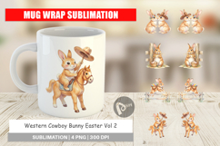 Western Cowboy Bunny Easter Mug Wrap Product Image 1