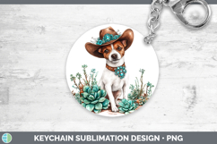 GorgeousWestern Cowboy Dogs Keychain design.