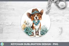 GorgeousWestern Cowboy Dogs Keychain design.