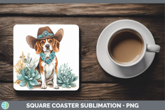 GorgeousWestern Cowboy Dogs Square Coaster design.