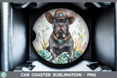 GorgeousWestern Cowboy Dogs Car Coaster design.