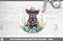 GorgeousWestern Cowboy Dogs Keychain design.