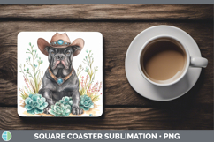 GorgeousWestern Cowboy Dogs Square Coaster design.