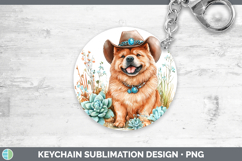 GorgeousWestern Cowboy Dogs Keychain design.