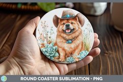 GorgeousWestern Cowboy Dogs Round Coaster design.
