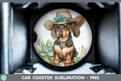GorgeousWestern Cowboy Dogs Car Coaster design.