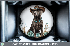 GorgeousWestern Cowboy Dogs Car Coaster design.
