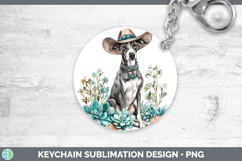 GorgeousWestern Cowboy Dogs Keychain design.