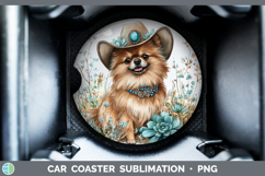 GorgeousWestern Cowboy Dogs Car Coaster design.