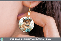 GorgeousWestern Cowboy Dogs Round Earrings design.
