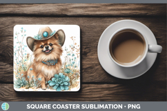 GorgeousWestern Cowboy Dogs Square Coaster design.