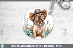 GorgeousWestern Cowboy Dogs Keychain design.