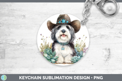 GorgeousWestern Cowboy Dogs Keychain design.