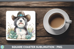 GorgeousWestern Cowboy Dogs Square Coaster design.