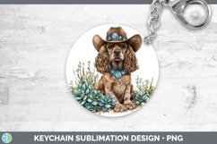 GorgeousWestern Cowboy Dogs Keychain design.