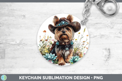 GorgeousWestern Cowboy Dogs Keychain design.
