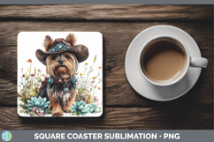 GorgeousWestern Cowboy Dogs Square Coaster design.