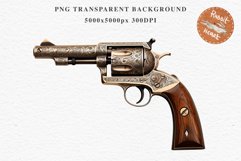 Western Cowboy Gun Revolver Wild West Vintage Clipart Decor Art Image Watercolor Transparent Print illustration sublimation creepy printable digital  watercolor Western Cowboy Stetson Hat, Wild West clipart, vintage Gun Revolver decoration art image