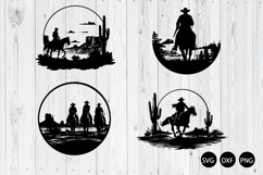 Western Cowboy Scene SVG, Western Scene SVG, Cowboy SVG Product Image 1