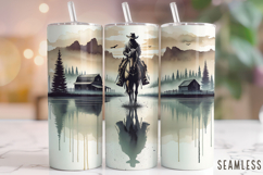 Cowboy Tumbler Wrap, Country Tumbler, Western Tumbler PNG Product Image 1