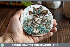 GorgeousWestern Cowboy Round Coaster design.