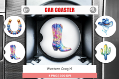 Western Cowgirl Car Coaster Product Image 1