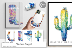 Western Cowgirl Digital Paper Product Image 1