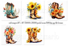 Cowgirl Boots with Pretty Flowers Wind Spinners Designs Product Image 2