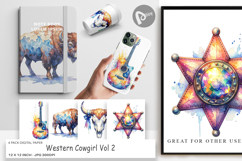 Western Cowgirl Digital Paper Product Image 1