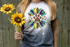 Western Dog Sunflower Clipart Sublimation PNG Product Image 2