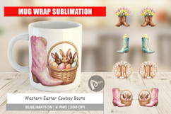 Western Easter Cowboy Boots Mug Wrap Product Image 1
