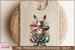 Western Easter Gnome Bunny sublimation png, Western Gnome Product Image 3