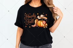 Western Fall PNG, Howdy Fall Coquette pumpkin orange bows Product Image 4