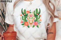 Western Floral Cow Skull PNG Product Image 2