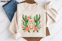 Western Floral Cow Skull PNG Product Image 3