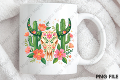 Western Floral Cow Skull PNG Product Image 4