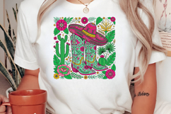 Western Floral Cowboy Boot PNG Product Image 3