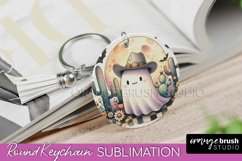 Western Halloween Keychain - Ghost Keychain Sublimation Product Image 1