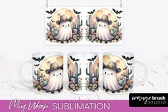Ghost Mug Wrap - Western Halloween Mug Sublimation Product Image 1