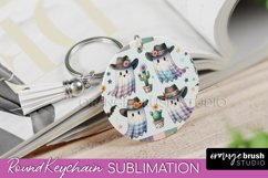 Western Halloween Keychain - Ghost Keychain Sublimation Product Image 1