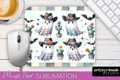 Western Halloween Mouse Pad, Ghost Mousepad Sublimation Product Image 1